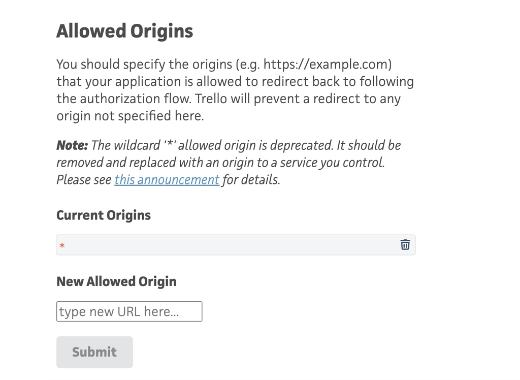 Pure wildcard ("*") allowed origins on app keys will no longer be