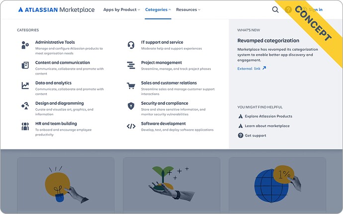 Categories expand