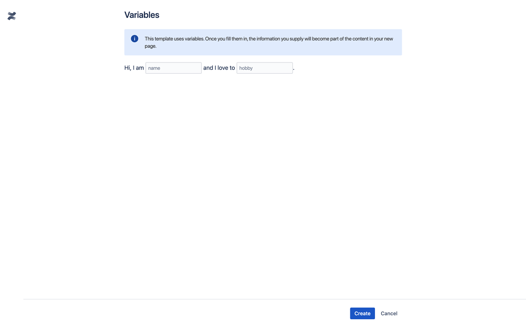 How to redirect user to template variable modal? Confluence Cloud