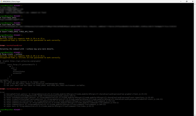 FOrgeCLI Login Error