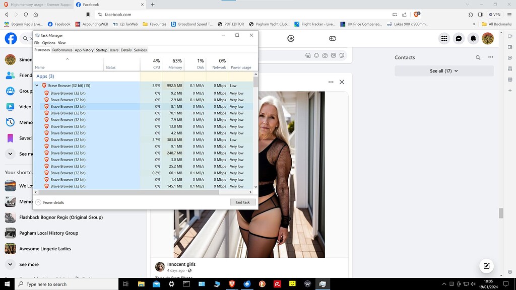 Facebook excessive memory usage desktop support brave community