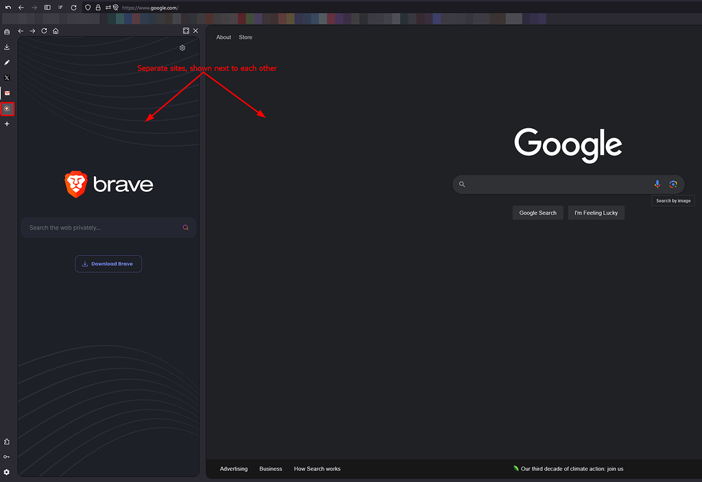 Sidebar Bookmarks to open their own "Panel" instead of redirecting the