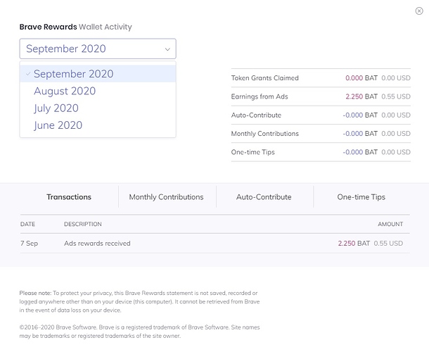 BRAVE acct summary Sept