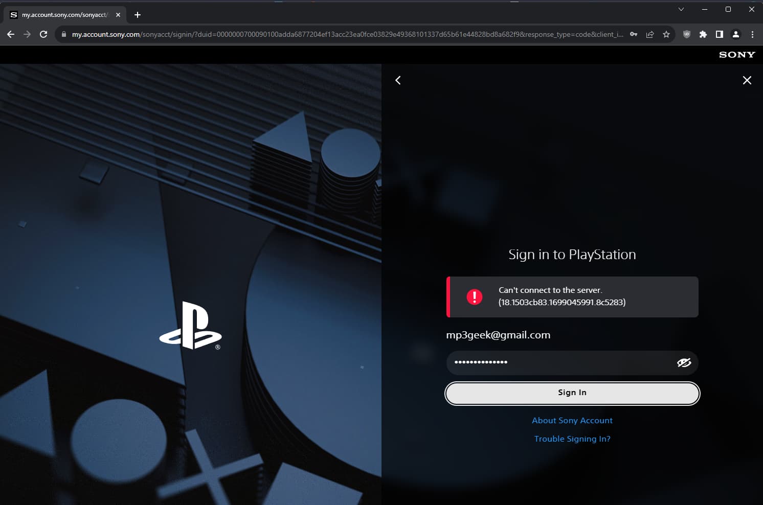 PSN Login does not work for me - A connection to the server could