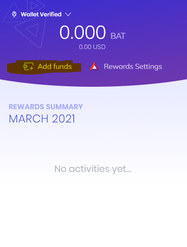 brave added funds