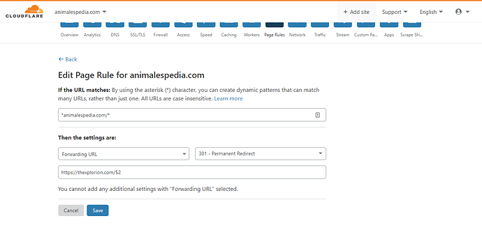 Page Rules   animalespedia com   Account   Cloudflare - Web Performance   Security