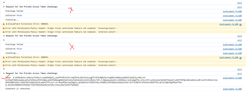 Repeated [Cloudflare Turnstile] Error: 600010 - Turnstile
