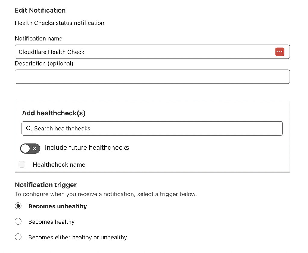 CF Notifications Health Checks broken? Security Cloudflare Community