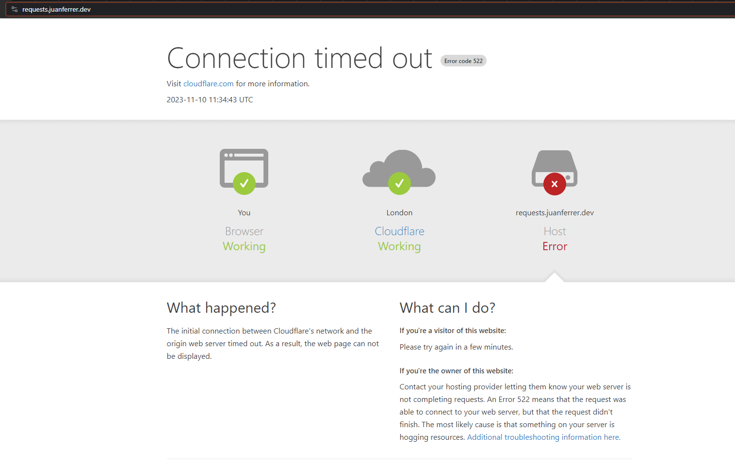 Requests not reaching server - DNS &amp; Network - Cloudflare Community