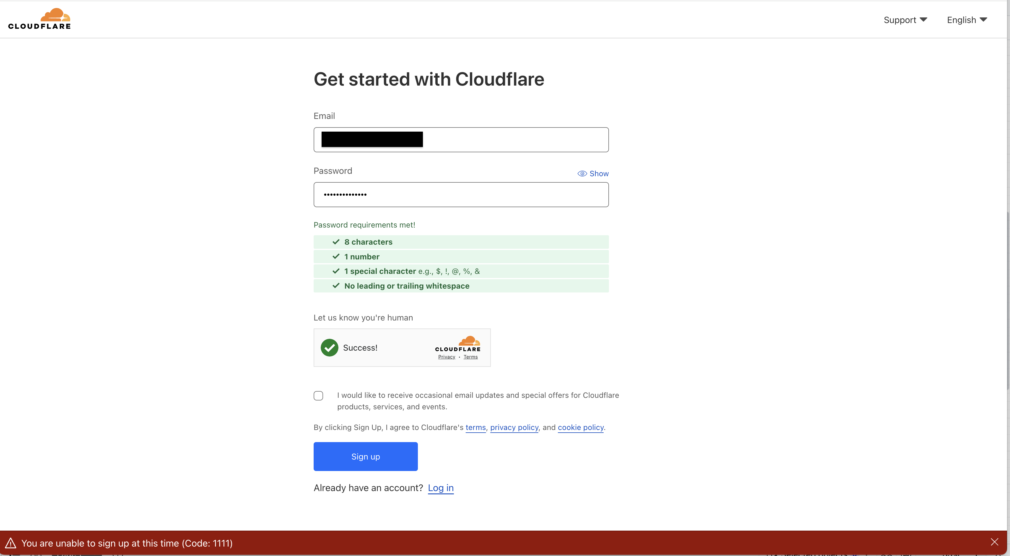 Captcha Error in Sign-up - SSL / TLS - Cloudflare Community