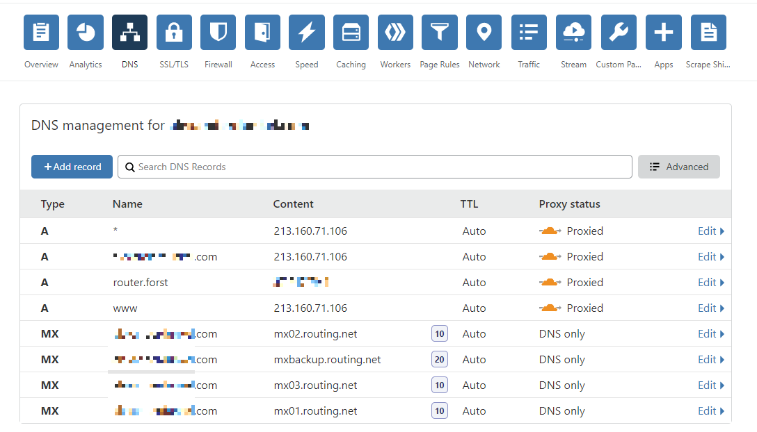 Cloudflare subdomains proxy works, but not top level (AA