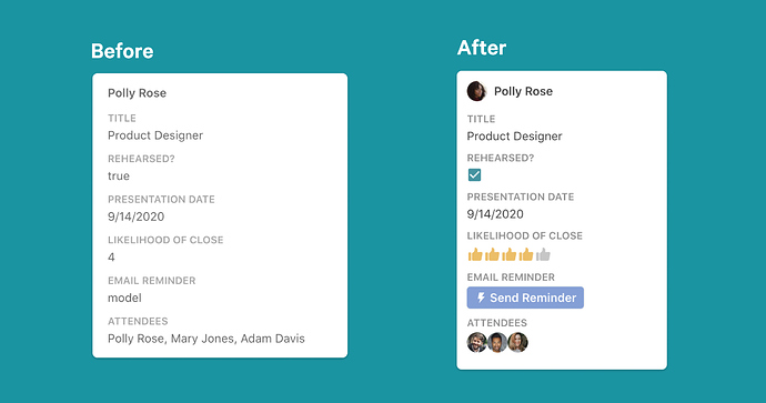 Card Data Visualization Updates