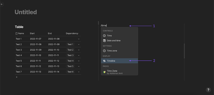 Timeline - Slash Command