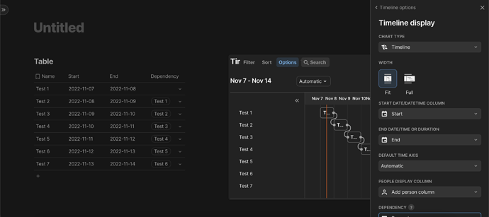 Timeline - Configuration