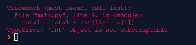 Typeerror: 'Int' Object Is Not Subscriptable - Python - Codecademy Forums