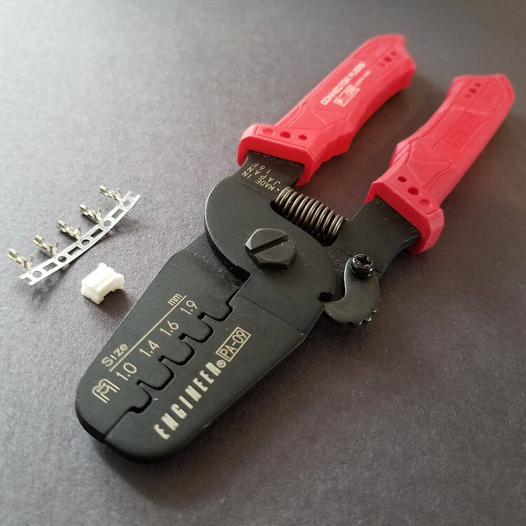 Crimping JST PH connectors using Engineer PA09 Crimp Tool Tools