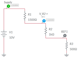 Figure 2: A voltage divider featuring three resistors
