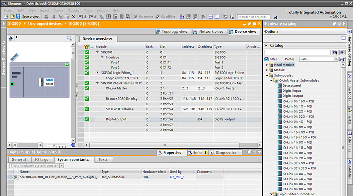 Figure 2: Instantiation of the SIG300 ports.
