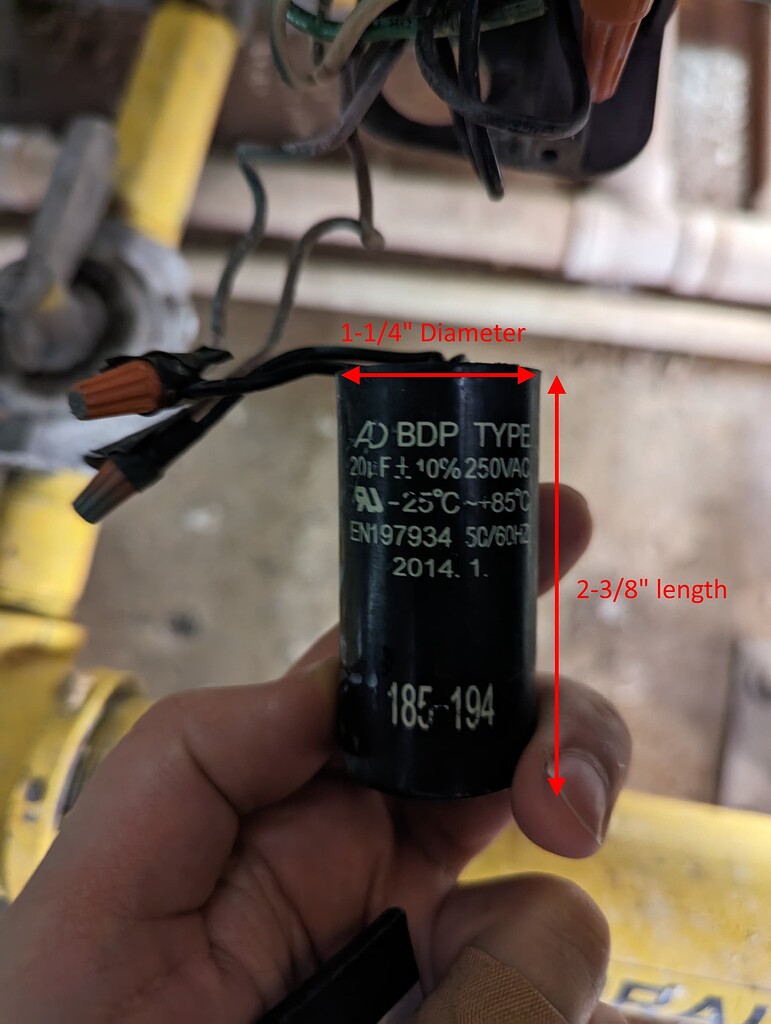 Help finding an alternate motor start capacitor Capacitors
