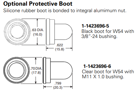 image of splash proof boot dimensional drawing switches circuit breaker DigiKey