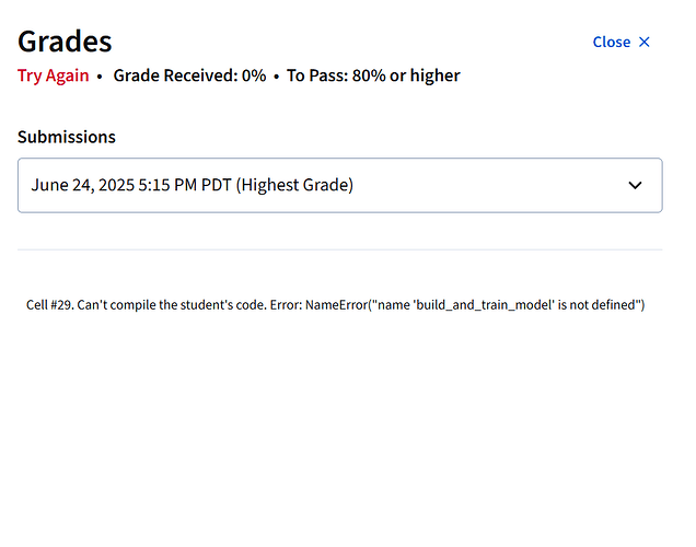 Screenshot Cell 29 Error when submitting assignment