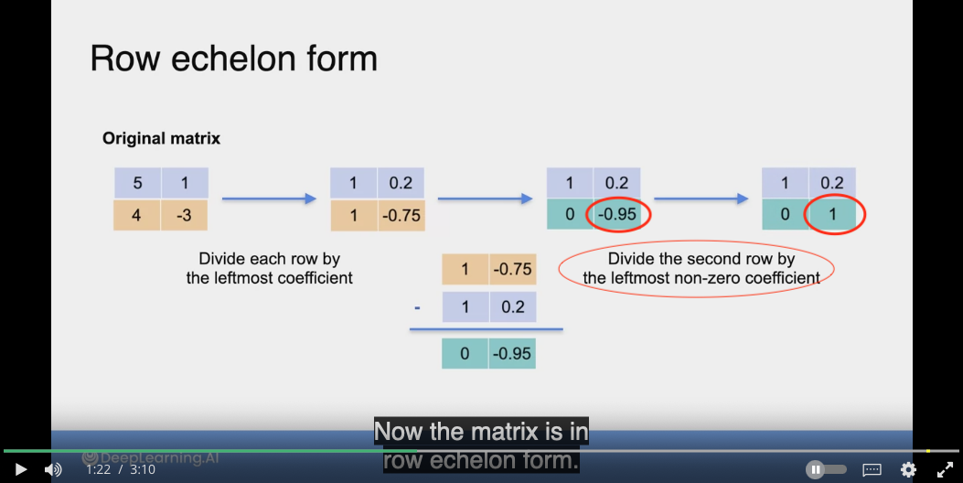 Row Echelon Form Example/Confusion - Linear Algebra for Machine ...