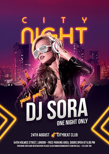 city night dj flyer template