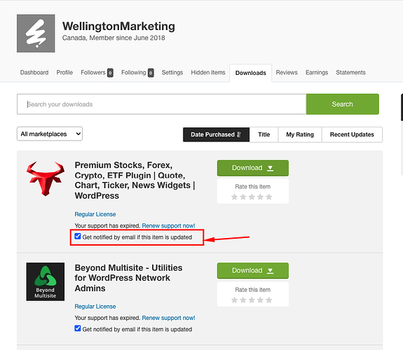Plugin notifications