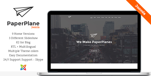 PaperPlane - Creative One Page Joomla Template - Joomla CMS Themes