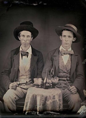 Young men drinking liquor c 1860