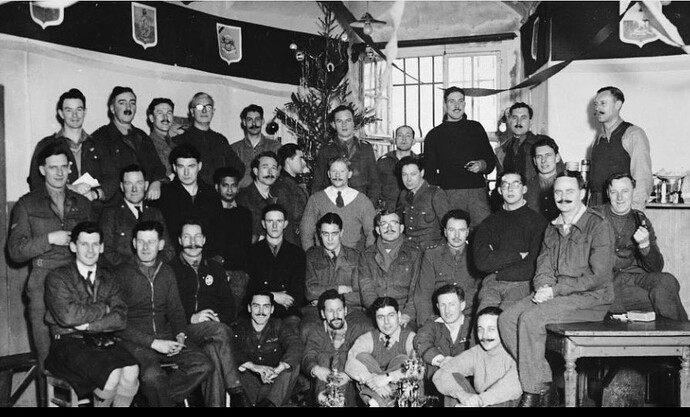 RAF POWs at Colditz castle high security prison xmas 1941