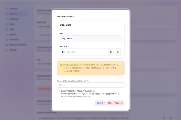 Rotate Password Confirmation Modal