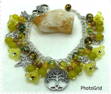 OOAK Wiccan Tree of Life charm bracelet