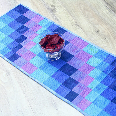 Blue and Purple Bargello Table Runner