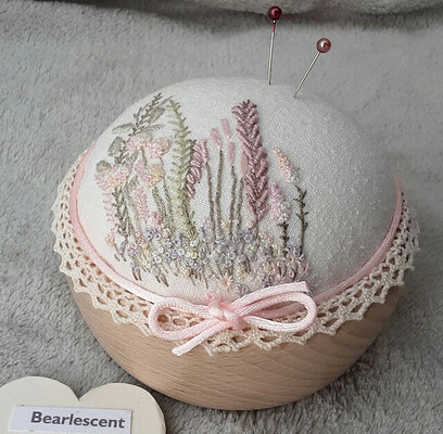7807453-Hand-Embroidered-Cupcake-Pin-Cushion-heirloom-pincushion-Christmas-Gift-0