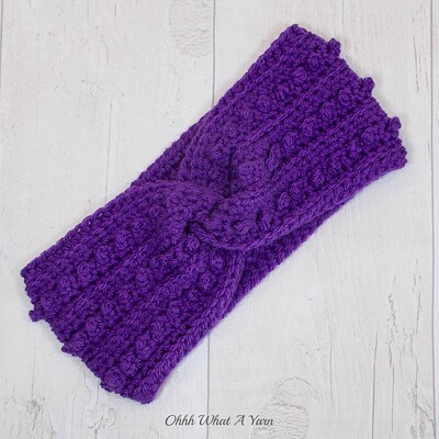 cadbury purple picot headband 1