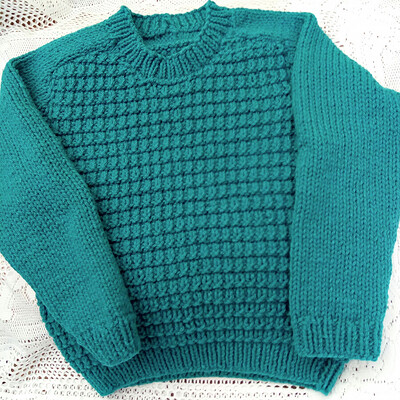 Child's Hand Knitted Textured Chunky Saddle Shoulder Jumper, Birthday Gift