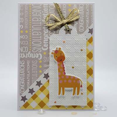 Giraffe Baby Card - Handmade Greeting Card - Congratulations