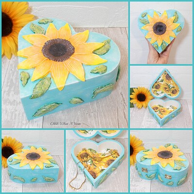 sunflower heart box collage