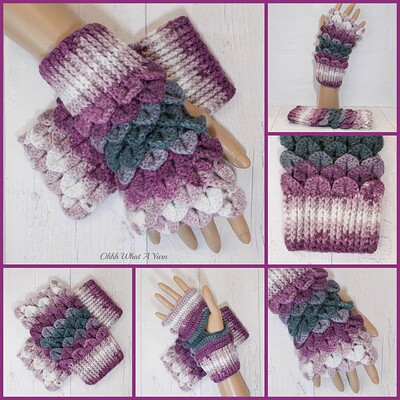 purple and grey dragon gloves new collage