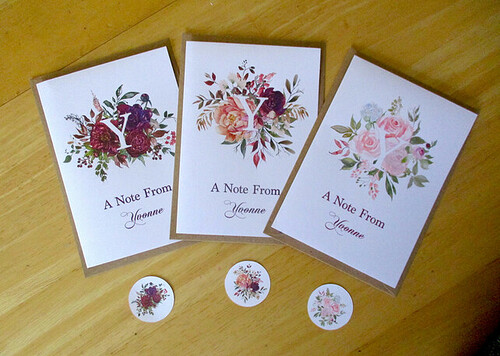 7713313-Floral-Notelets-x-6-with-Envelopes-and-stickers-Personalised-0