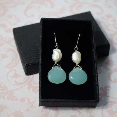 blue agate and pearl