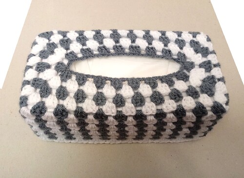 grey and white tissue box cover 7