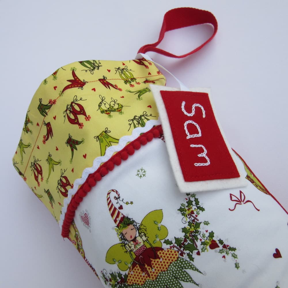 Christmas Pixies - Fairy Christmas Stocking with glitter 1
