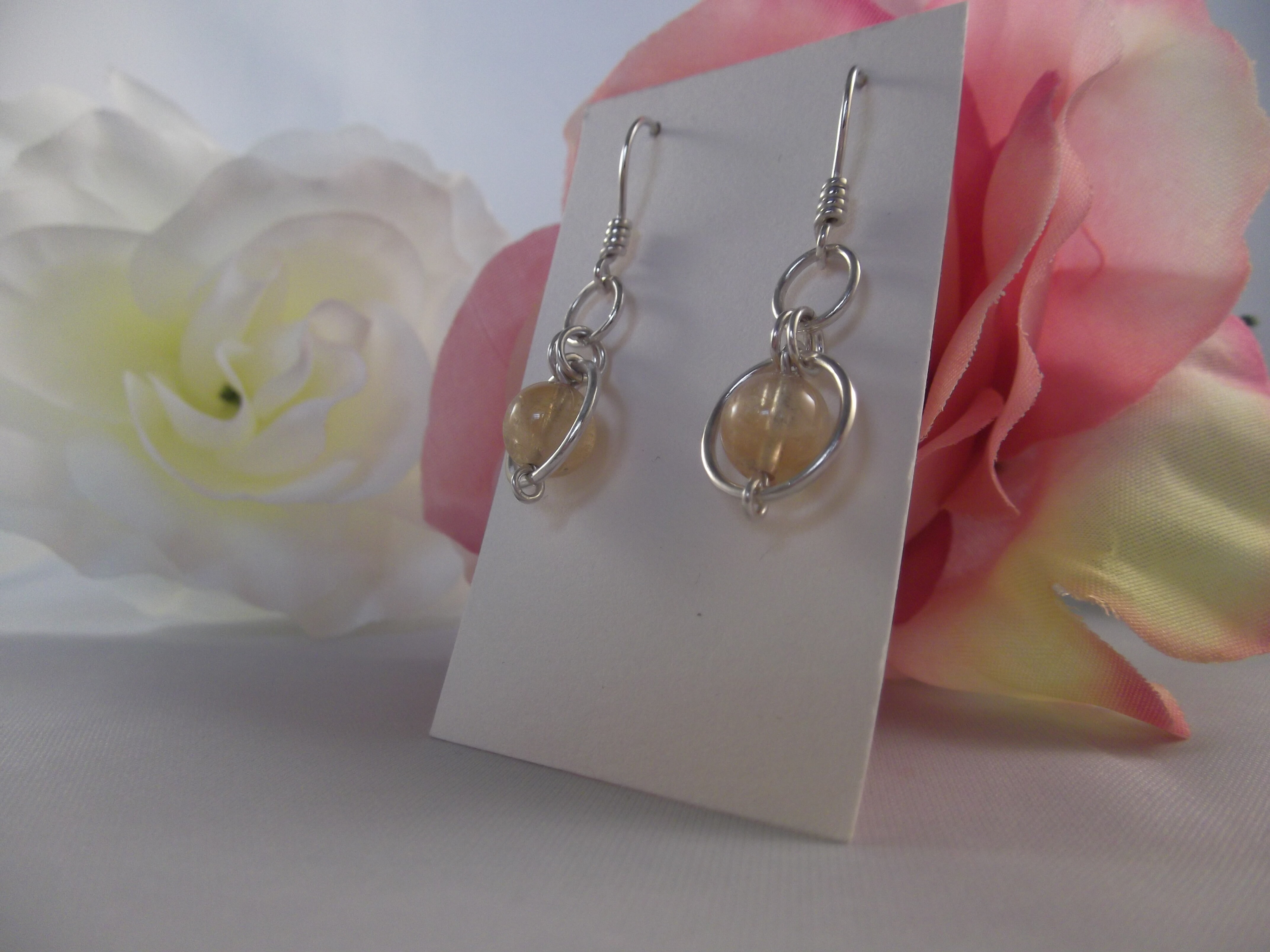 Citrine circles earrings 2