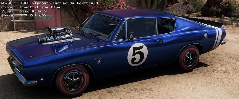 5-GKG_Spectraflame Blue_1968 Plymouth Barracuda Formula-S