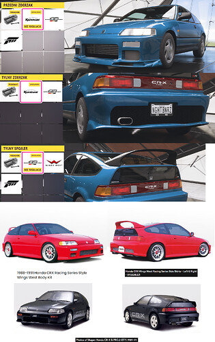 forza crx kaminari wings west mugen kit
