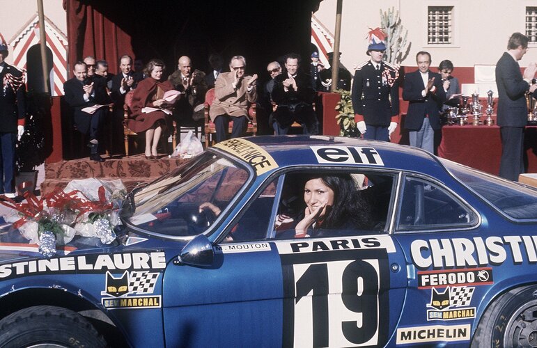 Michèle Mouton in her Alpine, 1976, Rallye de Monte-Carlo