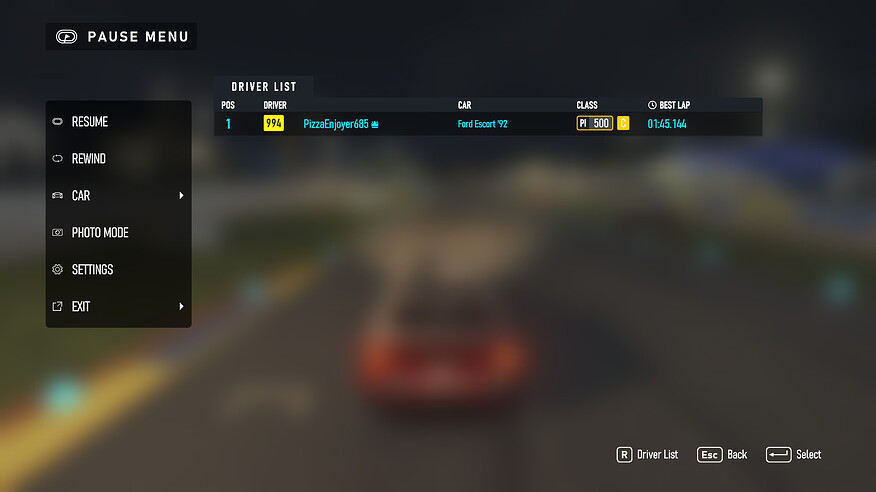 Test drive standing start lap