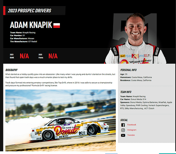 2023-06-22 15_05_58-Formula DRIFT - 2023 PROSPEC Drivers - Adam Knapik — Mozilla Firefox
